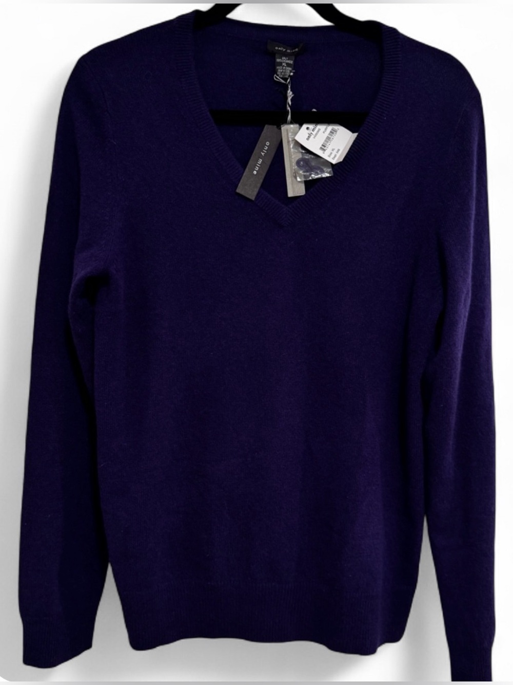 NWT NORDSTROM Only Mine Purple 2-Ply Cashmere V-Neck Sweater Size XL